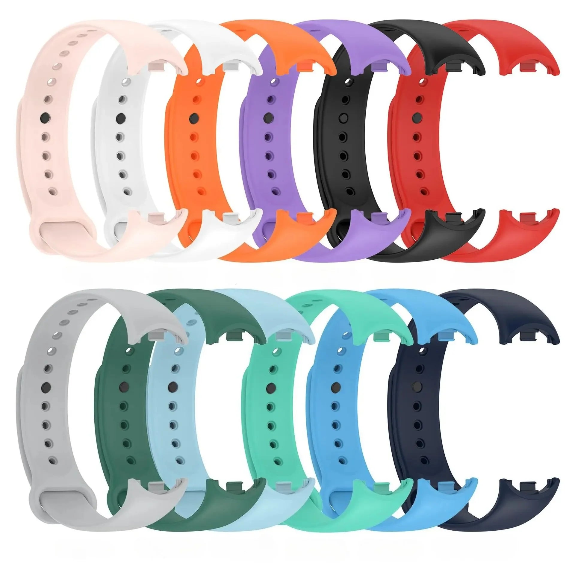 NEW Suitable for Xiaomi Mi Band Mi3 Mi4 Mi5 Mi6 Mi7 Mi8 Colorful Silicone Replacement Sports Strap Qme