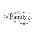 Family Love Never Ends Quote Vinyl Wall Decal Lettering Art Words Qme Black
