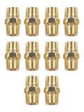 10 Pc Brass Pipe Hex Nipple Quick Coupler Adapter Connector 1/4 In For BSP Male To Male Thread Water Oil Air Connector Gold Tone Qme Default Title