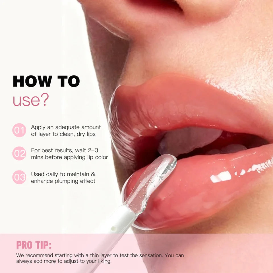 Instant Lip Plumper Gloss Oil Lip Long-Lasting Moisturizer Volume Boosting Lip Oil Volumizing & Hydrating Non-Dry Plump Qme