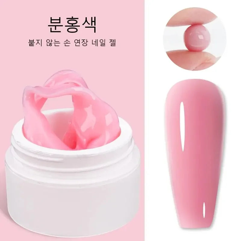 Solid Nail Extension Gel Non Stick Hand Phototherapy UV Quick Qme Pink