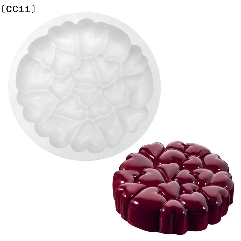 Romantic Heart Design Silicone Cake Molds Valentine's Day Mousse Mold Qme
