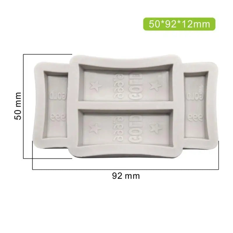 4-Cavity Gold Brick Mousse Cake Mold Bar Nugget Chocolate Dessert Qme A2