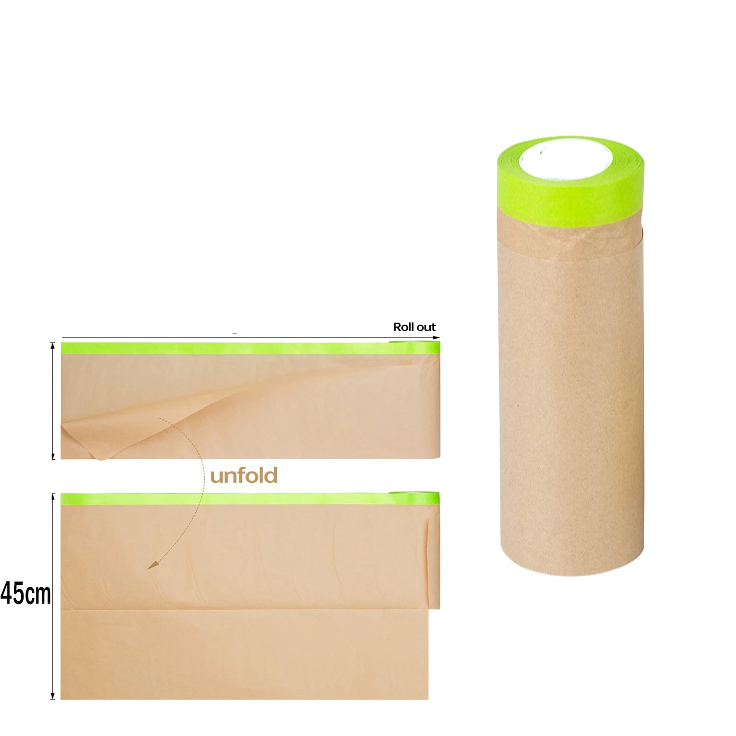 Pre-Taped Masking Paper Wall Treatment Covering For Painting Spray Masking Protective Paper Car Beauty Paint Masking Craft Paper Qme 45cm