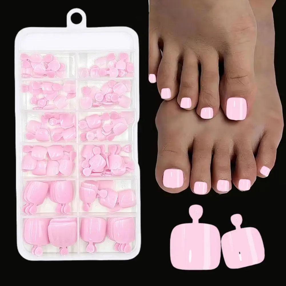 Solid Colored Toe Armor Toenails Feet Artificial Nails Nails Cover Toe Solid Fake False Color False Patch Toenails Full Nai M5T0 Qme