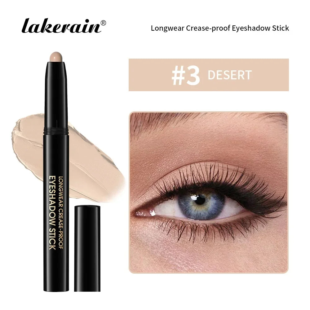 Matte Blue Eyeshadow Stick Pencil Waterproof Monochrome Glitter Pearly Eyeshadow Makeup Soft Natural High Pigmented Long-Lasting Qme 03