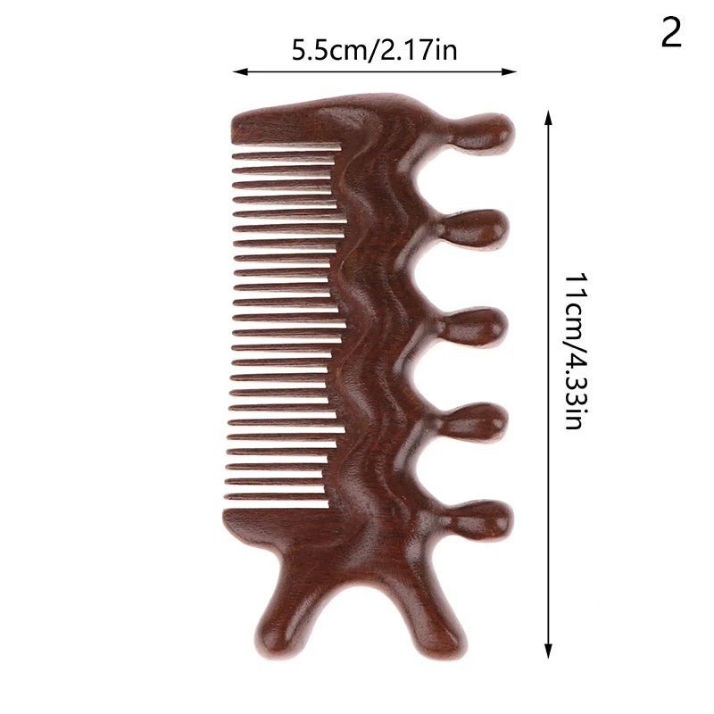 Natural Sandalwood Hair Combs Anti-static Wooden Comb Massager Tooth Qme Style3