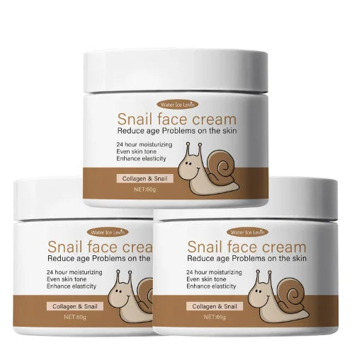 Snail Face Cream with Collagen & Retinol - 24H Moisturizing, Evens Skin Tone & Boosts Elasticity, Reduces Signs of Aging Qme YELLOW 60g