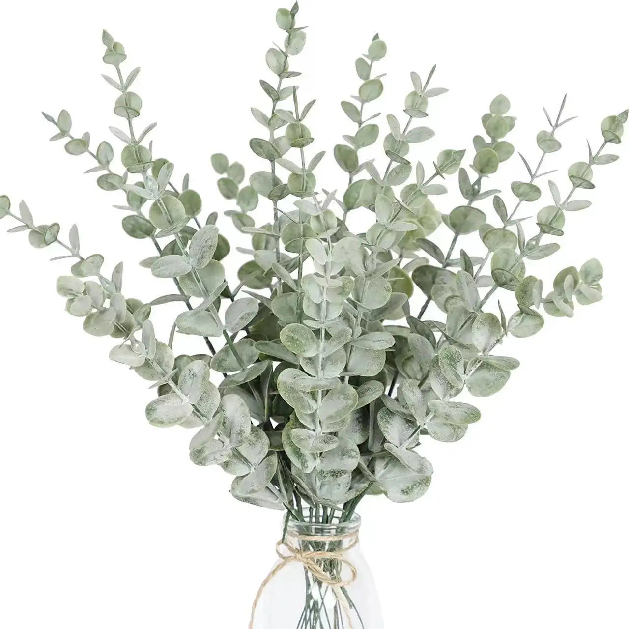 20/10PCS Artificial Eucalyptus Leaves Artificial Plants Tree Stems Flower Wreath Bouquet Garden Decorations Home Accessories Qme Green 20pcs