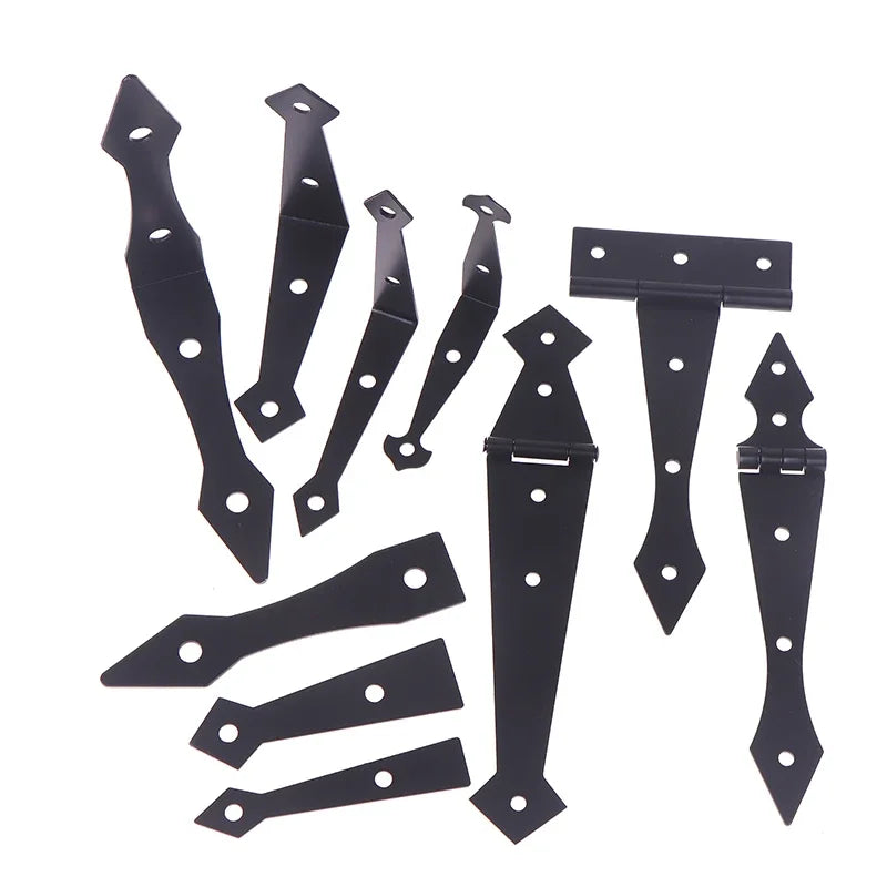 Durable 2PCS Furniture Cupboard Door Hinge Folding Black Iron Hinge For The Cabinet Door Hardware Accessories For Home Use Qme