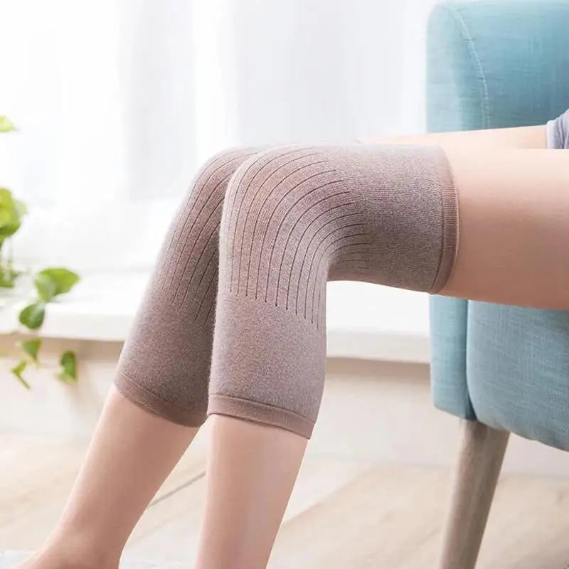 Cashmere Knee Warmers, Elastic Thermal Knee Support Sleeves for Men Women, Winter Leg Warmers for Arthritis & Pain Relief Qme