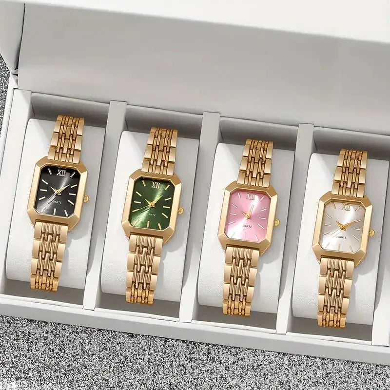 2pcs/set Luxury Women's Quartz Watch with LOVE Bracelet Watch Set Fashion Alloy Band Business Ladies Watches Female Clock Gifts Qme