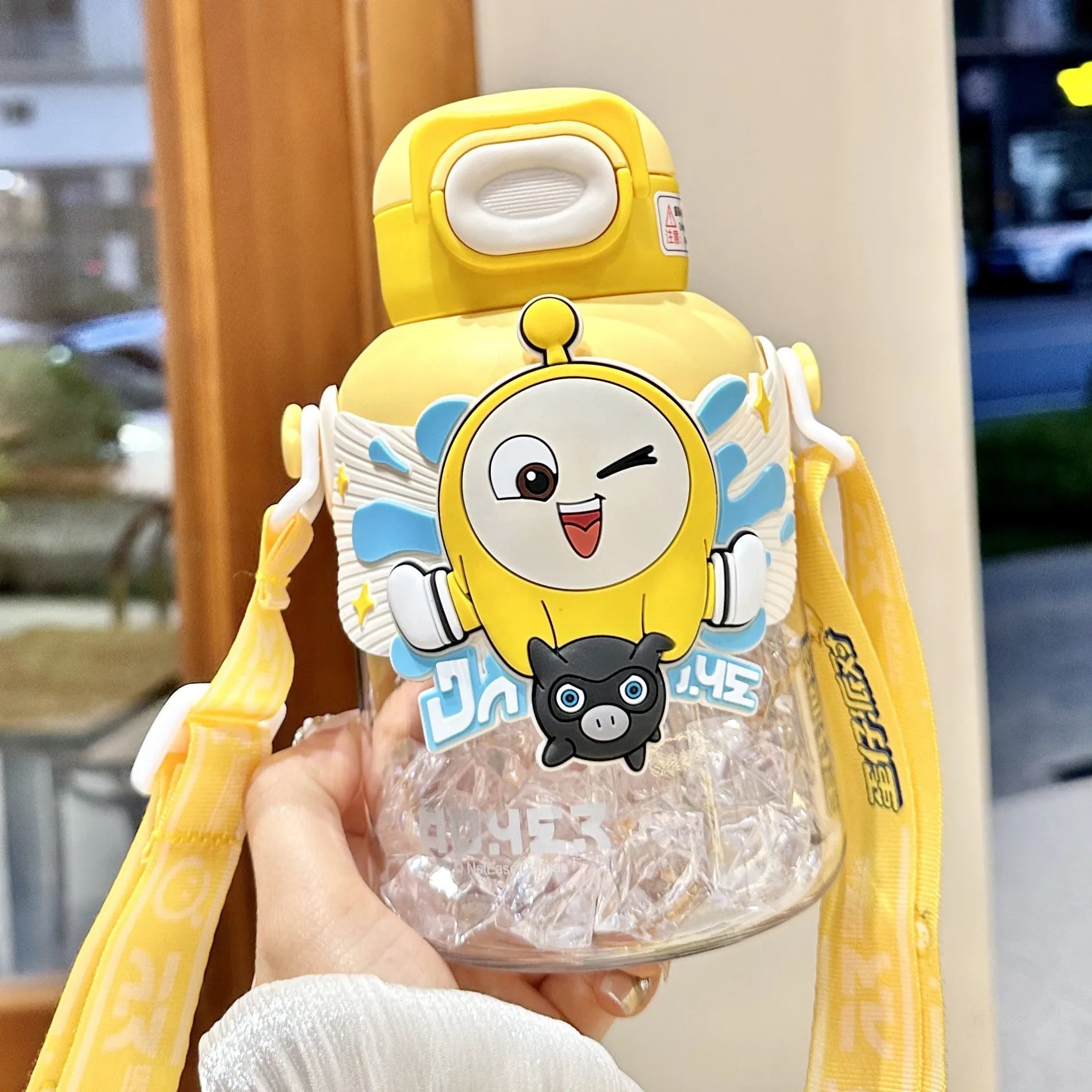Hello Kitty Kuromi High-Quality Plastic Cup Convenient Carry-Handle Direct-Drink Cup Student & Casual Water Cup Water Bottle Qme 10