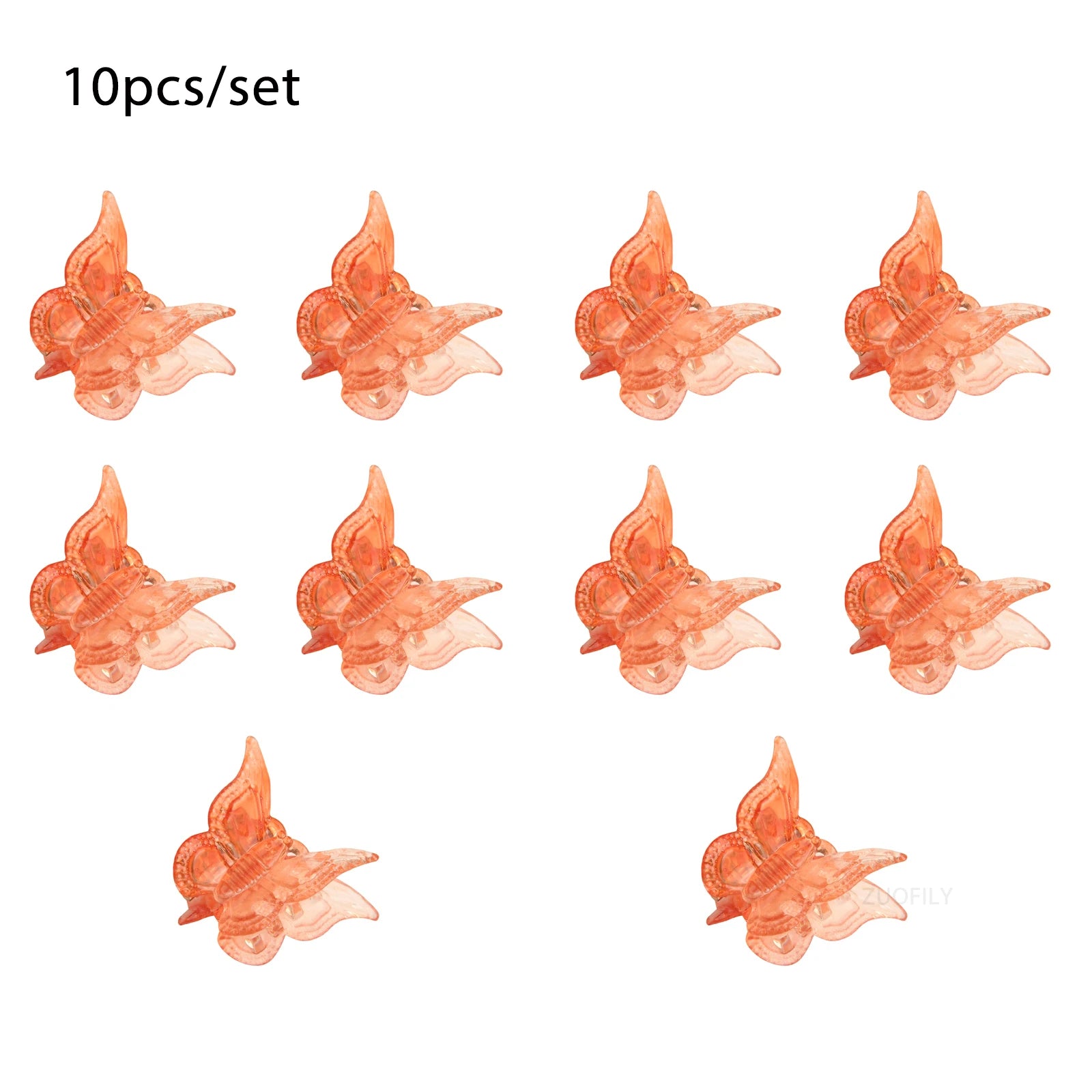 10Pcs Colorful Butterfly Hair Clips Grip Claw Barrettes Mini Gradient Color Hairpin Hair Styling Accessories Tool for Girls Qme Orange