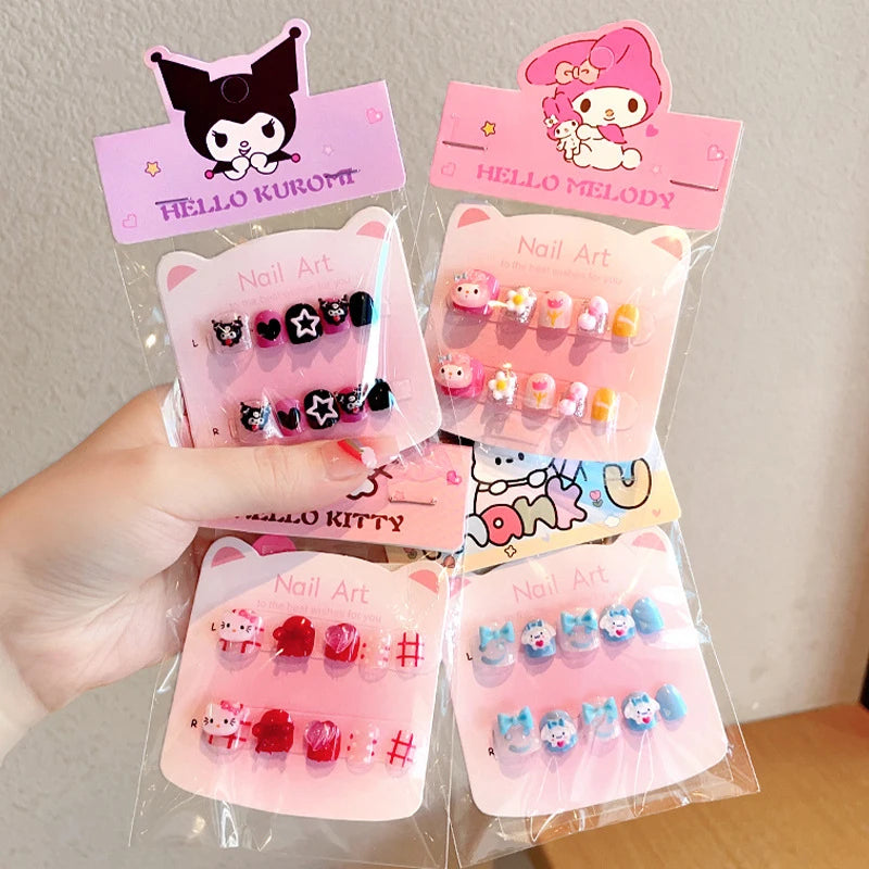 Hello Kitty Kuromi Nail Stickers New Cartoon-Style Stickers Safe, Non-Toxic, Odorless, and Easy to Apply Qme