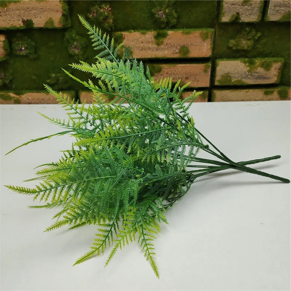 7 Branches Artificial Asparagus Fern Grass Plant Flower Home Floral Qme
