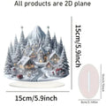 2D Elegant Acrylic Christmas Decoration Snowhouse & Reindeer Scene Home Office Ornaments Festive Warm Party Gift Photo Props Qme A