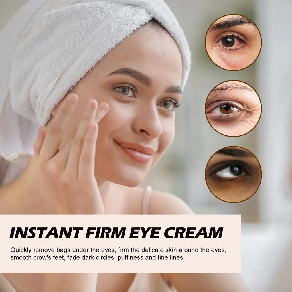 Instant Eye Bag Reduce Cream Collagen Wrinkle Fade Fine Lines Lift Firming Skin Reduce Dark Circle Puffiness Brighten Eye Care Qme