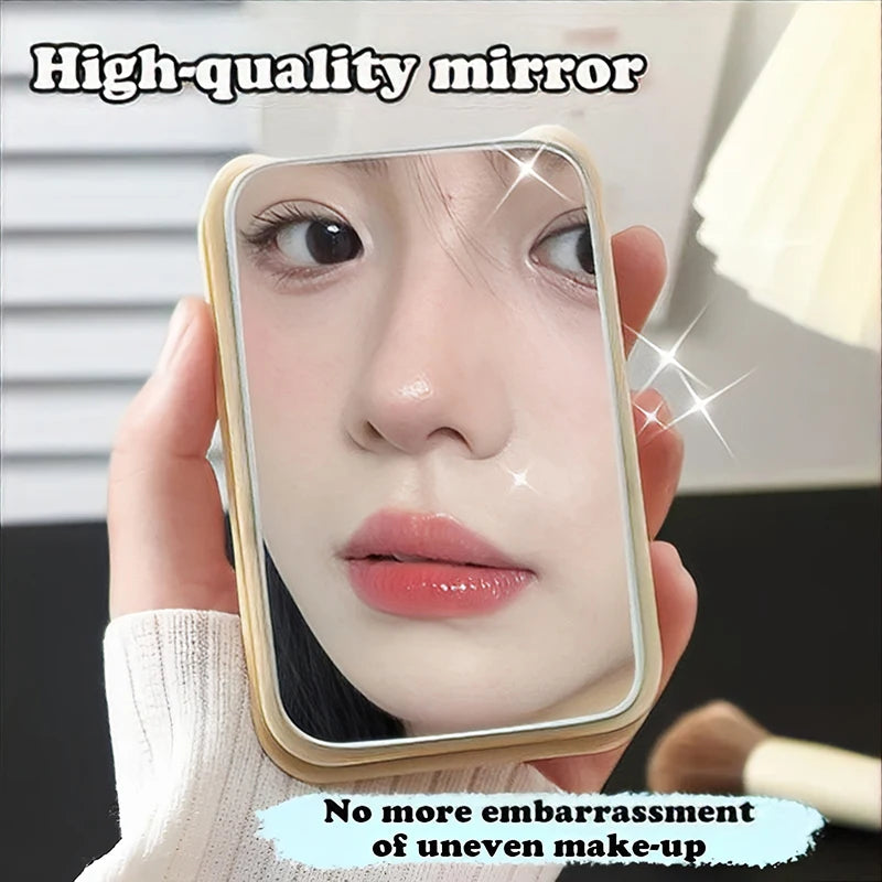 Foldable Makeup Mirror Simple Portable Handheld Desktop Dual-use Qme