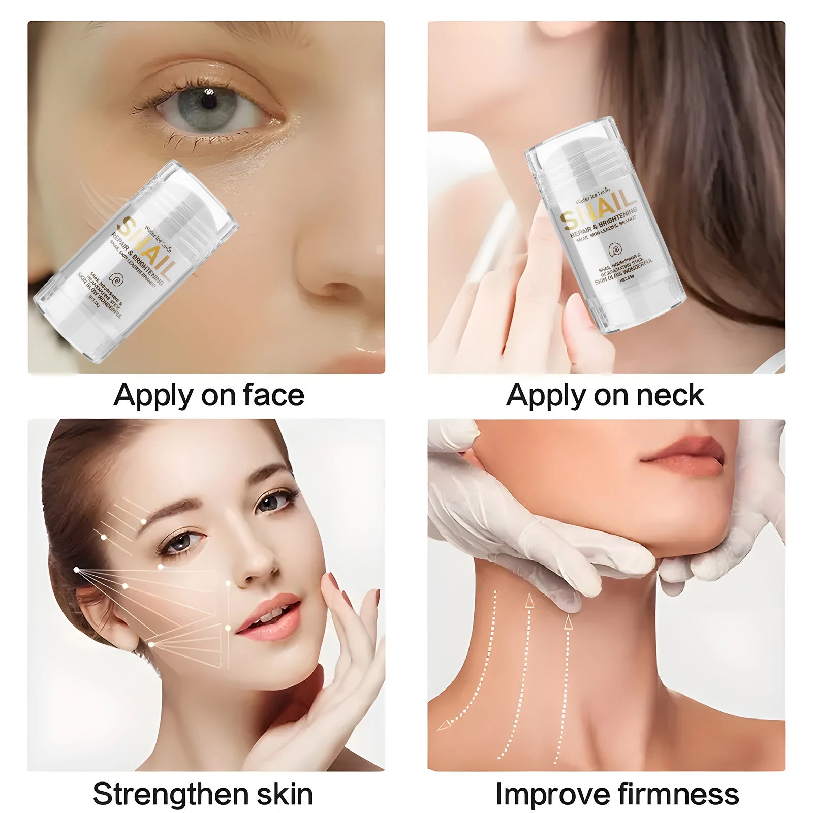 Snail Anti-Aging Bar Collagen Moisturizing and Nourishing Damaged Face Lift Smooth Bright Whitening Skin Care Day Cream Qme