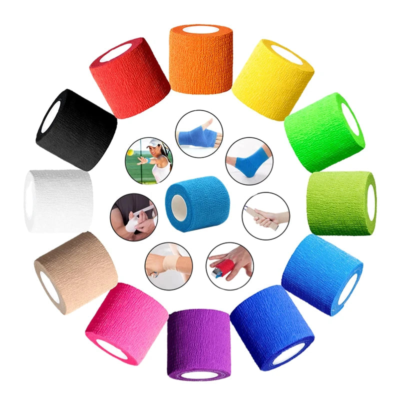 24pcs Bandage Tape Self Adhesive Elastic Bandage Wrap Elastoplast for Knee Support Pads Finger Ankle Palm Shoulder tattoo Qme