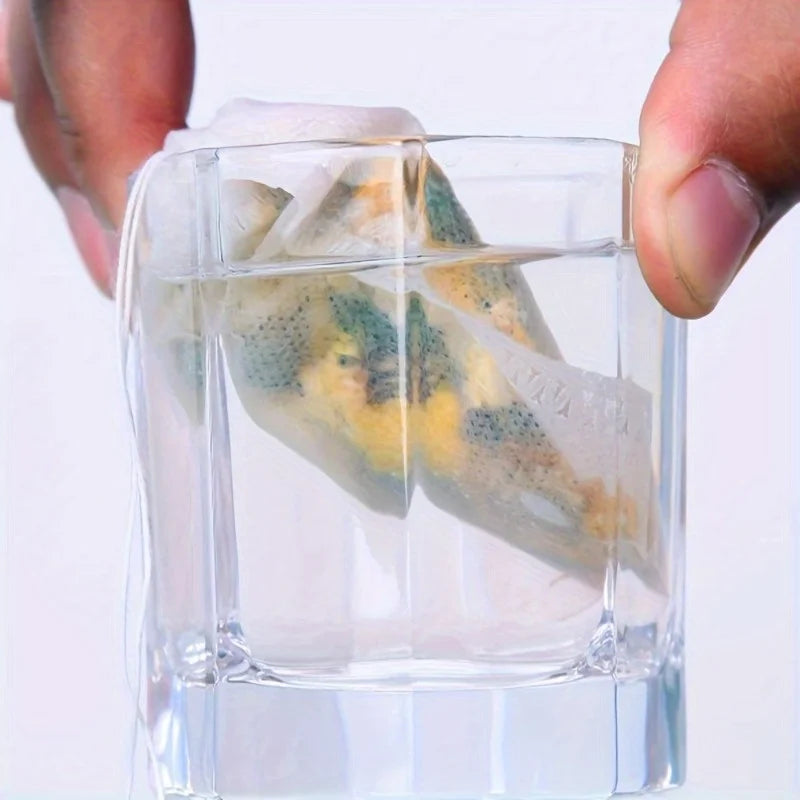 100pcs Non-woven Fabric Tea Bags Food Grade Tea Filter Bags for Spice Tea Infuser with String Heal Seal Spice Filters Teabags Qme