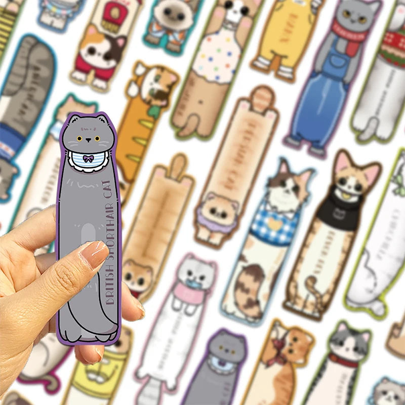 Cartoon Kawaii Cat Bookmark Reading Books DIY Library Office Page Qme
