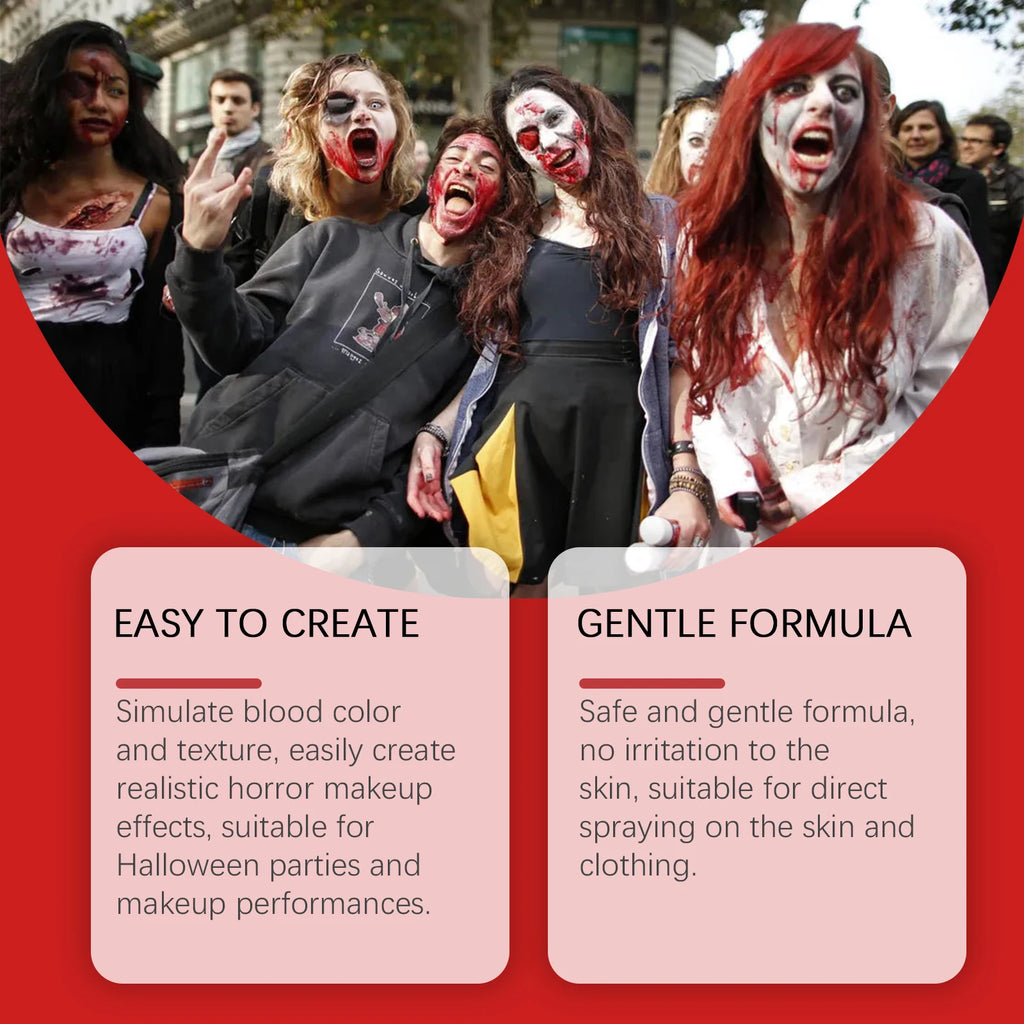 60ML 2026 Halloween Plasma Spray Blood Makeup Props Atmosphere Simulation Props Masquerade Props Make Up Festival Fake Blood Qme