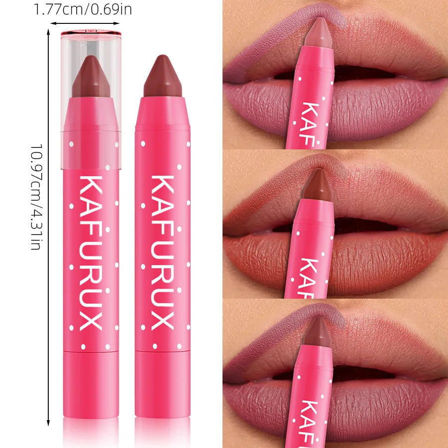 15 Colors Lipstick Pencil Waterproof Sexy Red Matte Contour Tint Qme