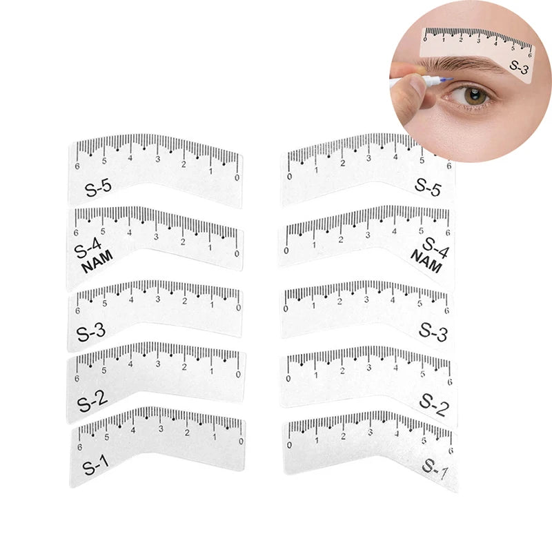 5 Pairs DIY Easy Make Up Tools Women Reusable Eye Brow Drawing Guide Qme