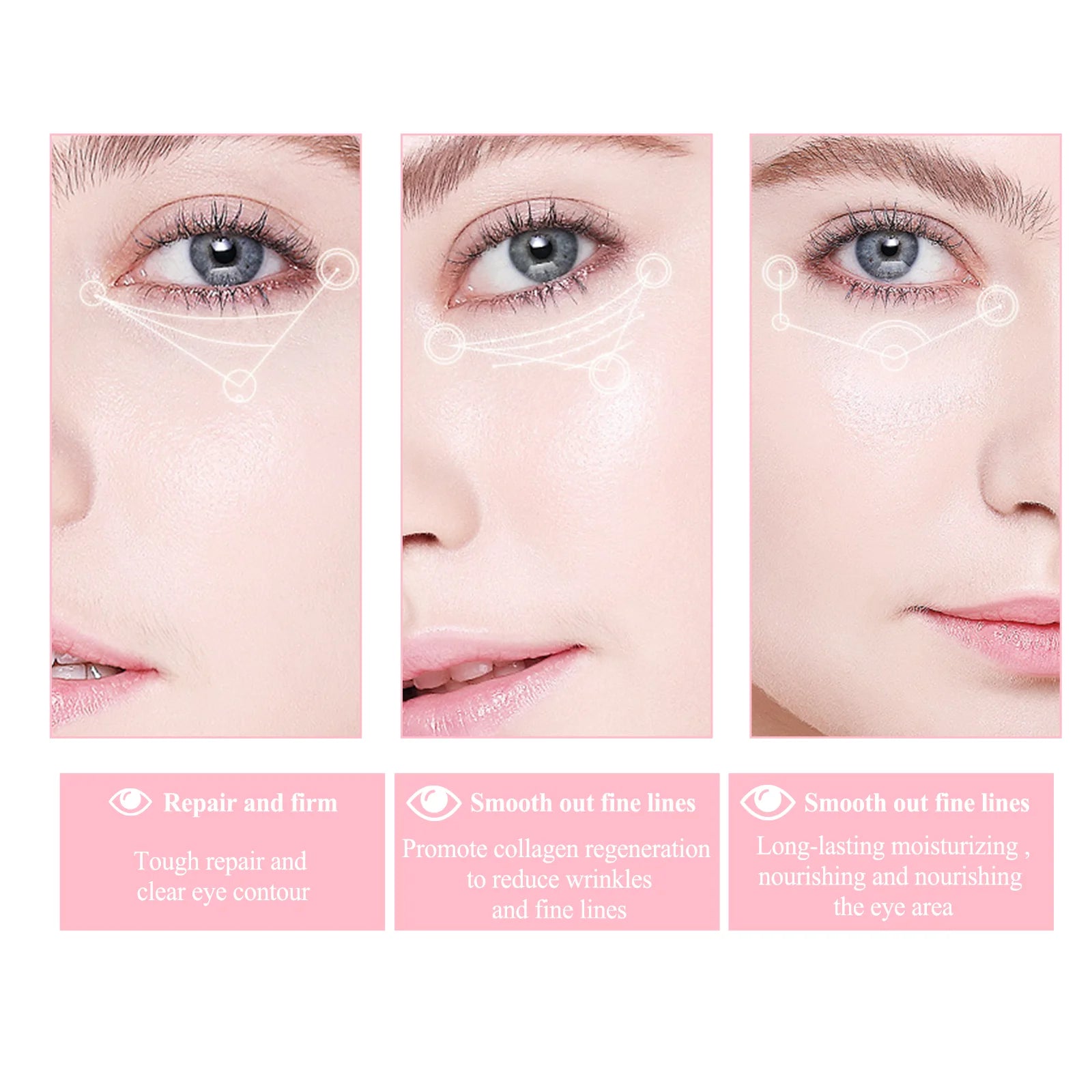 Retinol Eye Cream Stick Fade Fine Line Remove Wrinkle Eye Bags Anti-Puffiness Dark Circle Smoothing Firming Under Eye Skin Care Qme