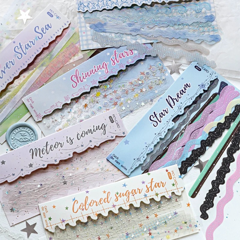 20 Sheets/Bag 3D Silver Foil PET Stickers Galaxy Stars for DIY Crafts Scrapbooking Journal Phone Case Decoration Qme