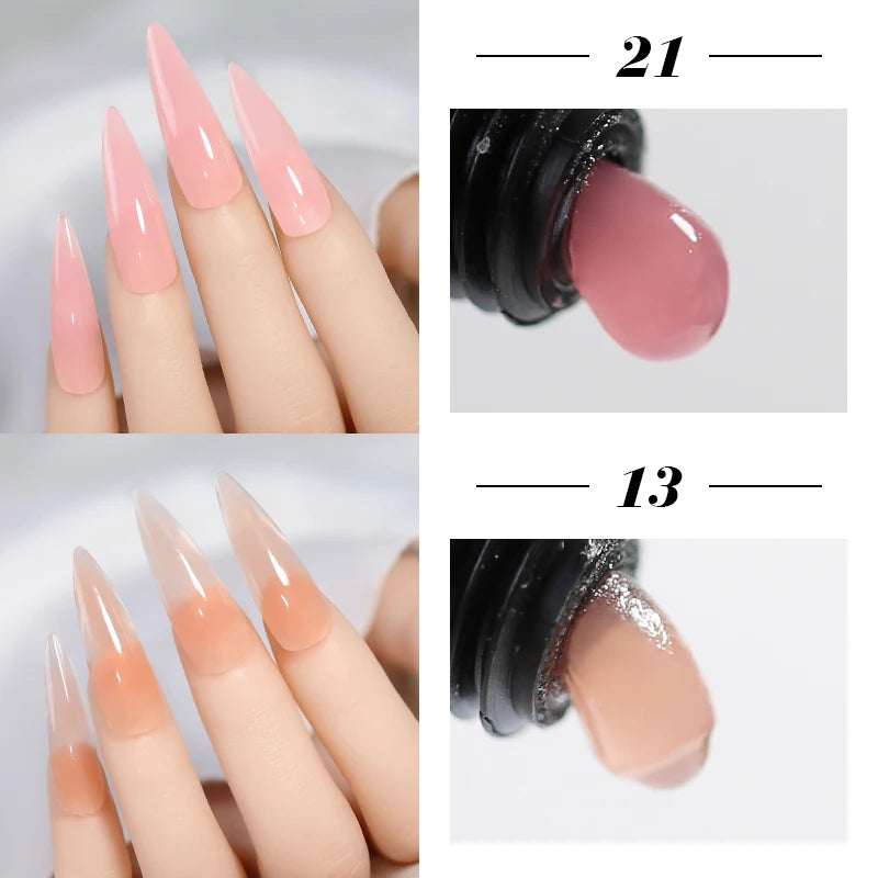 Arte Clavo Pink Jelly Milky White Quick Extension Gel Builder Nails Qme extension-13-21