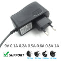 9V 0.1A 0.2A 0.5A 0.6A 0.8A 1A Speaker Audio 9V 100MA 200MA 500MA 600MA 800MA 1000MA Power Adapter Charging Cable Qme AU PLUG 500MA