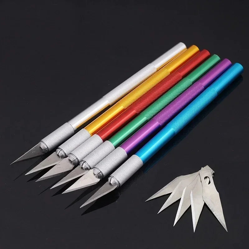 Dough Carving Knife Non-Slip Handle With 10Pcs Blade Scalpel Engraving Cutter Sculpture Carving Knife Pastry Baking Cake Tools Qme