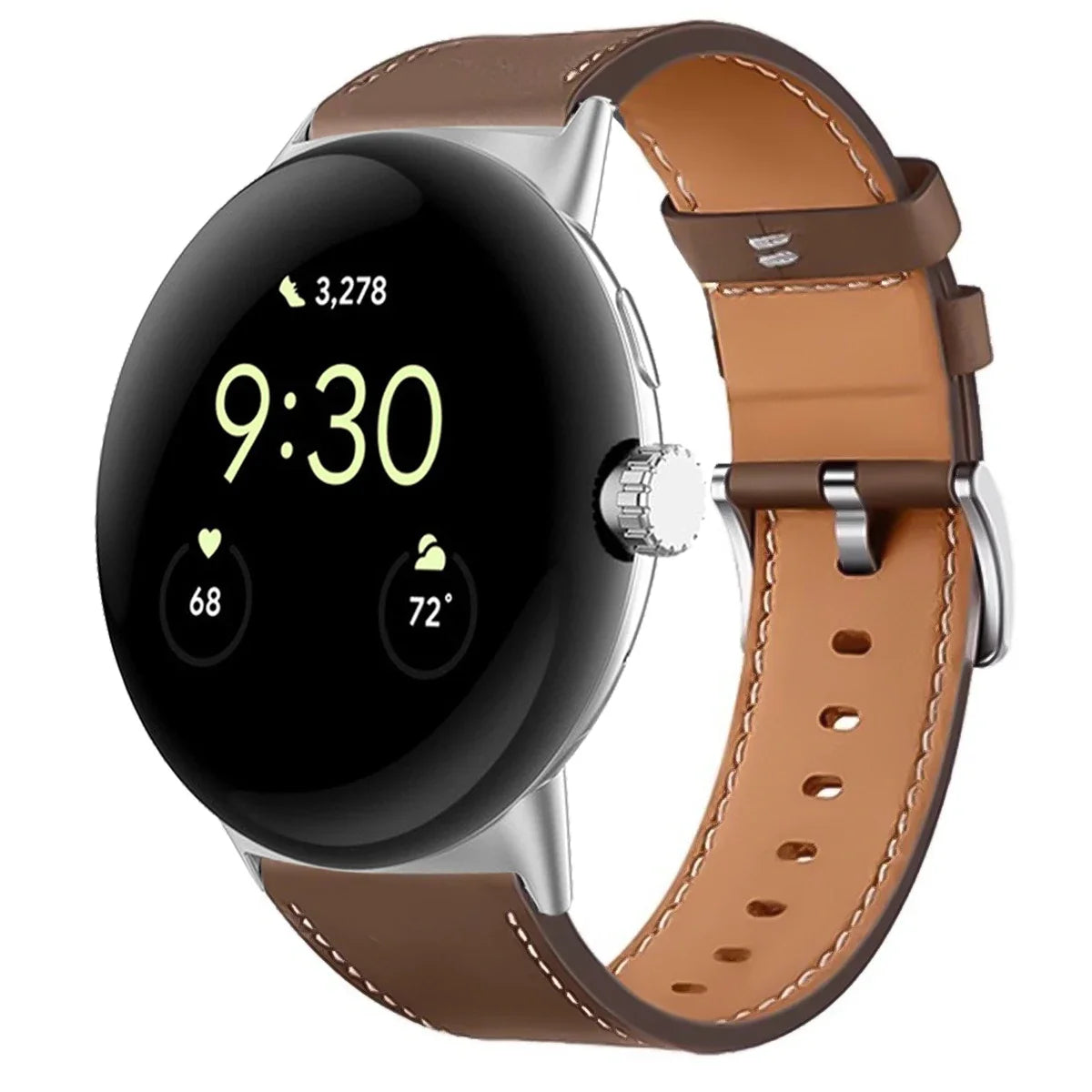 For Google Pixel Watch 3 41 45mm Strap Leather Replace Wristband Correa Bracelet For Google Pixel Watch 2 3 Band Belt Accessorie Qme LBrown-S Pixel Watch 3 45mm