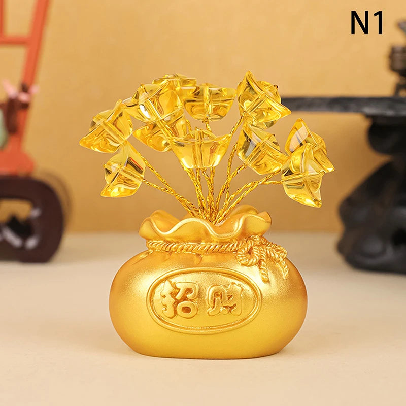 Chinese Year Money Tree God Feng Shui Fa Cai Lucky Fortune Miniature Qme 1