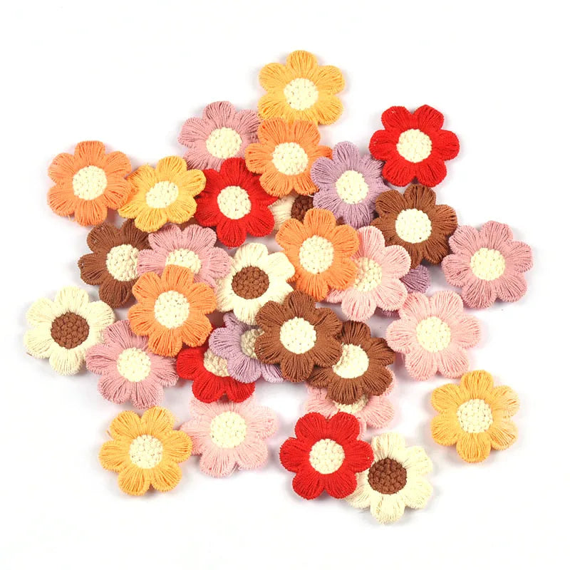 20pcs 3.1cm Colorful Mix Flower Patches Embroidery Clothes Sewing Garment Appliques Accessories DIY Scrapbook Home Crafts c4047 Qme