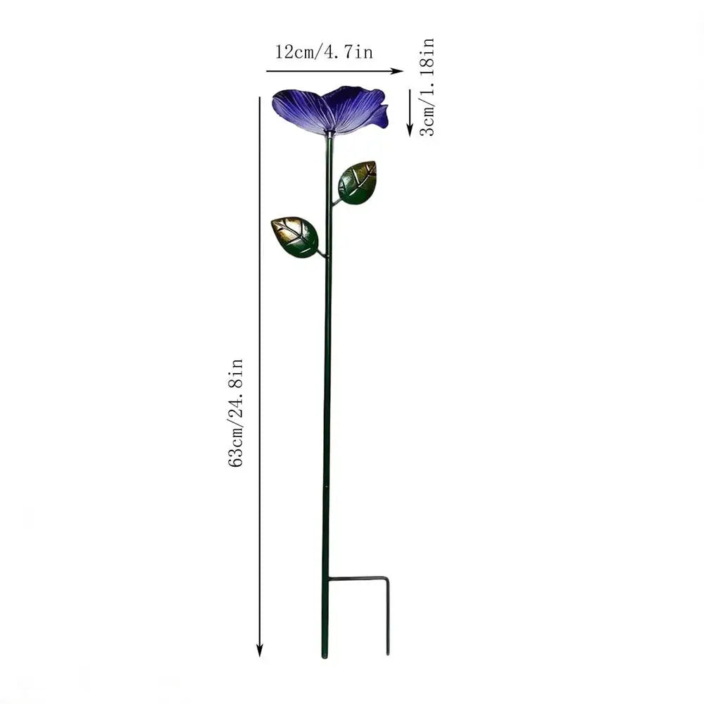 Butterfly Watering Station Metal Flower Stake Butterfly Bath Water Feeder Outside Hummingbird Drinking Station For Outdoor Qme Purple China Mainland