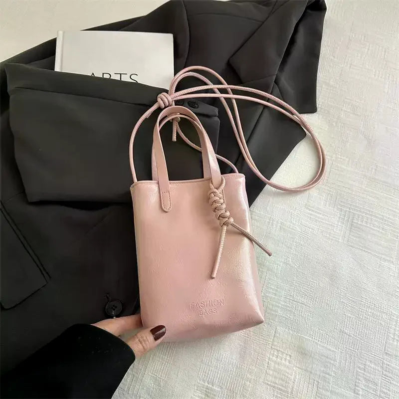 PU Leather Mini Crossbody Bag For Women Korean Fashion Luxury Shoulder Bags Female Simple Retro Handbags And Purses Qme