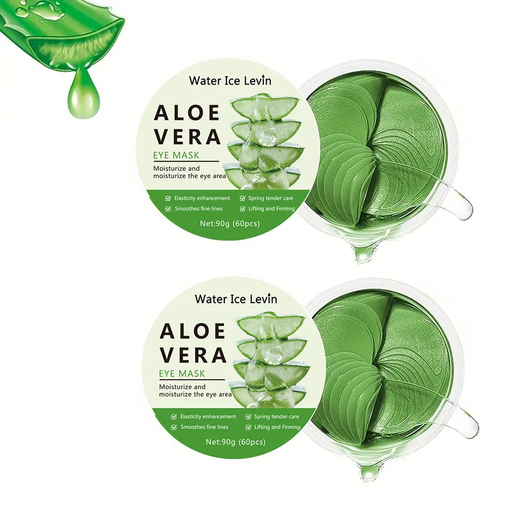 60pcs Aloe Vera Collagen Eye Mask Anti Dark Circles Removal Eyes Bags Moisturizing Firming Eye Patches Eyes Skin Care Products Qme 2pcs