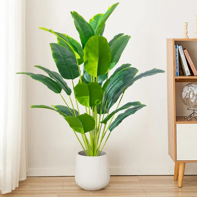 1pc Artificial Plants Large Tropical Palm Tree Fake Banana Plants Leaves Real Touch Plastic Monstera For Home Garden Party Decor Qme 65cm 12 Leaves