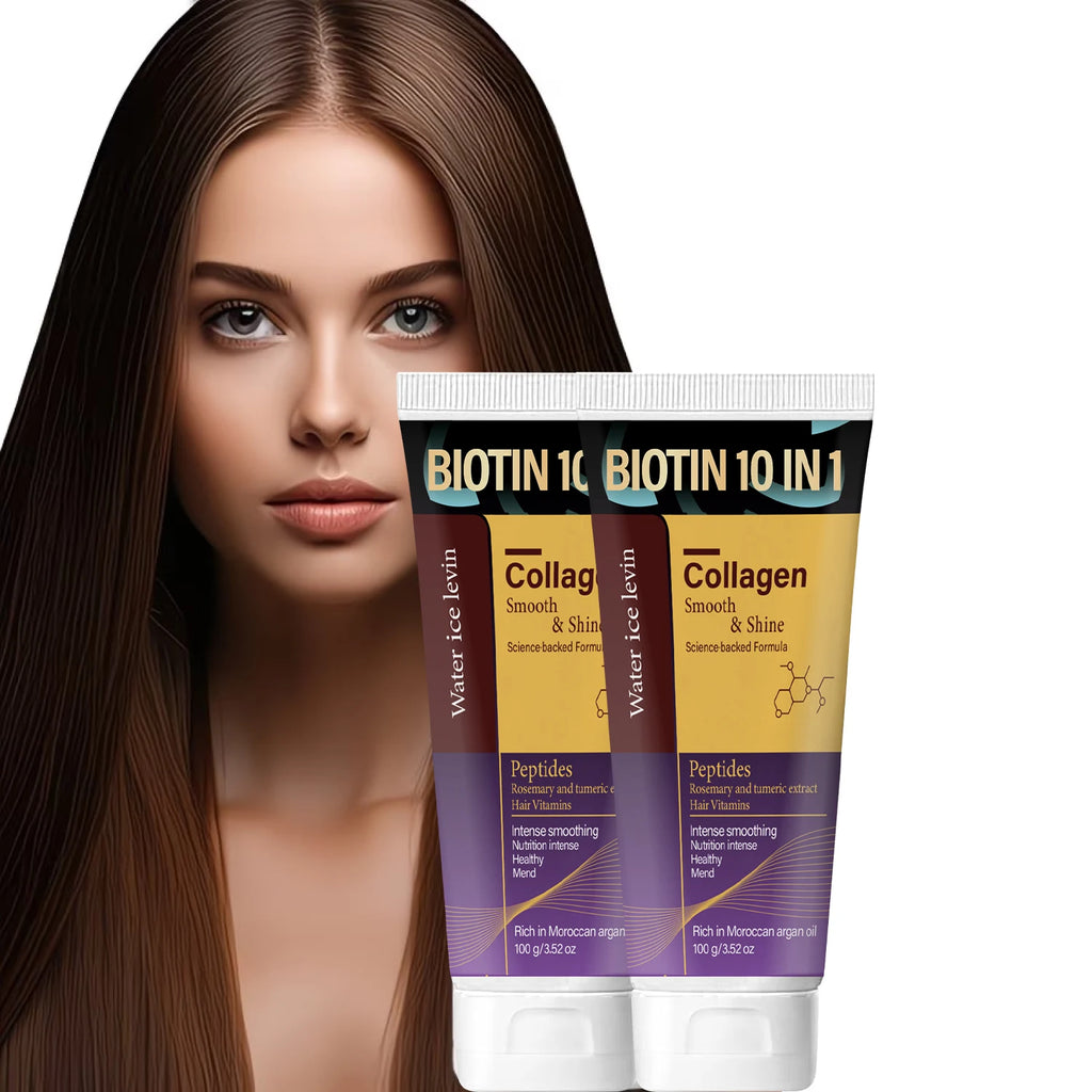 10-in-1 Biotin Hair Mask - Keratin & Collagen Infused, Intense Smoothing for All Hair Types Qme