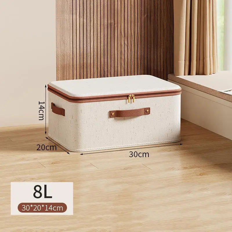 Foldable Clothes Storage Box Zipper Wardrobe Organizer Home Portable Qme S