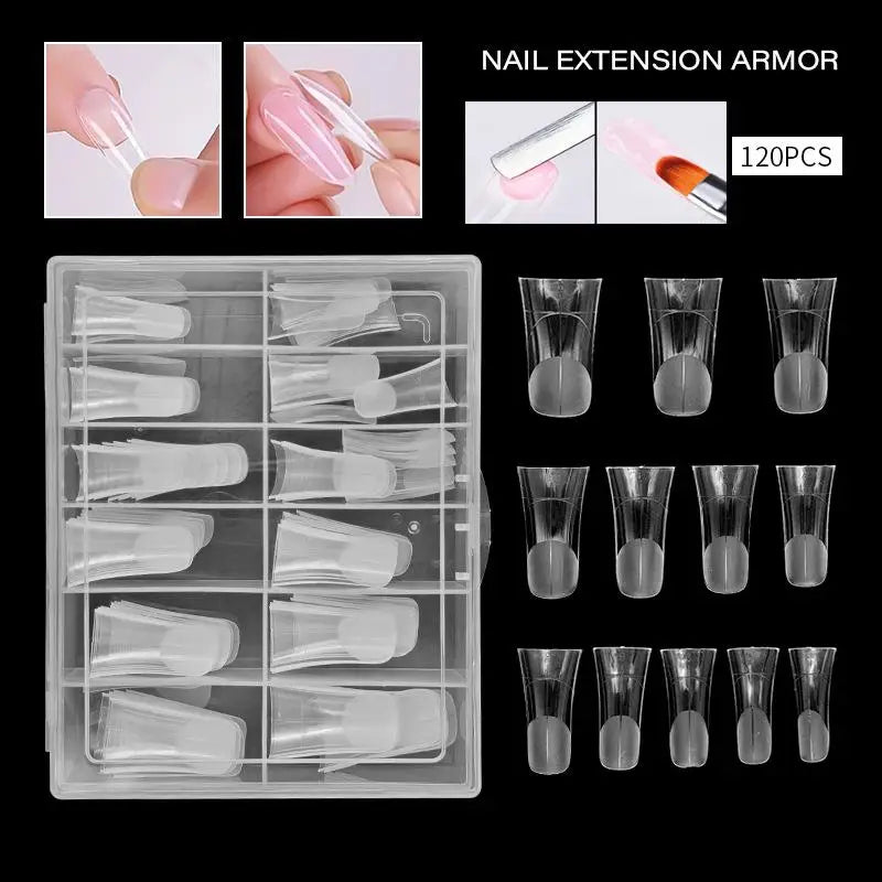 Box Duckbill Shape Nail Molds Dual Form Full Cover Quick Building Gel Qme