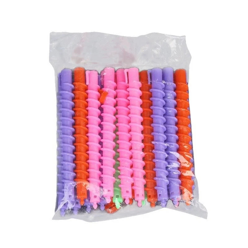 Plastic Hair Styling Tool Spiral Perm Stick Heatless Curler Women Qme