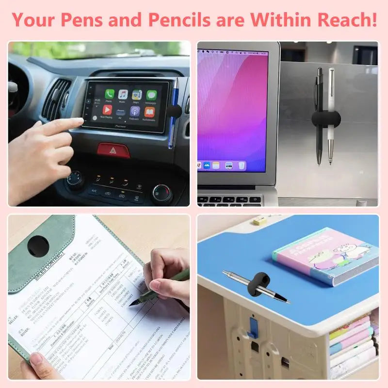 Self-adhesive Silicone Pen Holder Anti-slip Anti-loss Organizer Qme