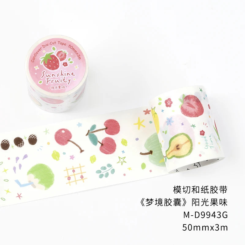 5x300cm Creative Fruit Dream Washi Tape for Collage Junk Journal Scrapbooking diy Card Decoration Masking Tapes Stickers Qme D4