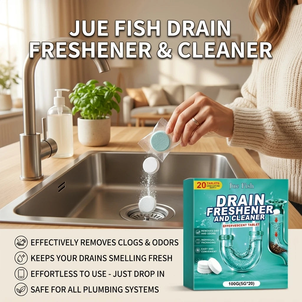 Sink Drain Cleaning Tablets Dissolving Grease & Food Residue Prevent Pipe Blockage Long-Lasting Fresh Fragrance Pipe Maintenance Qme