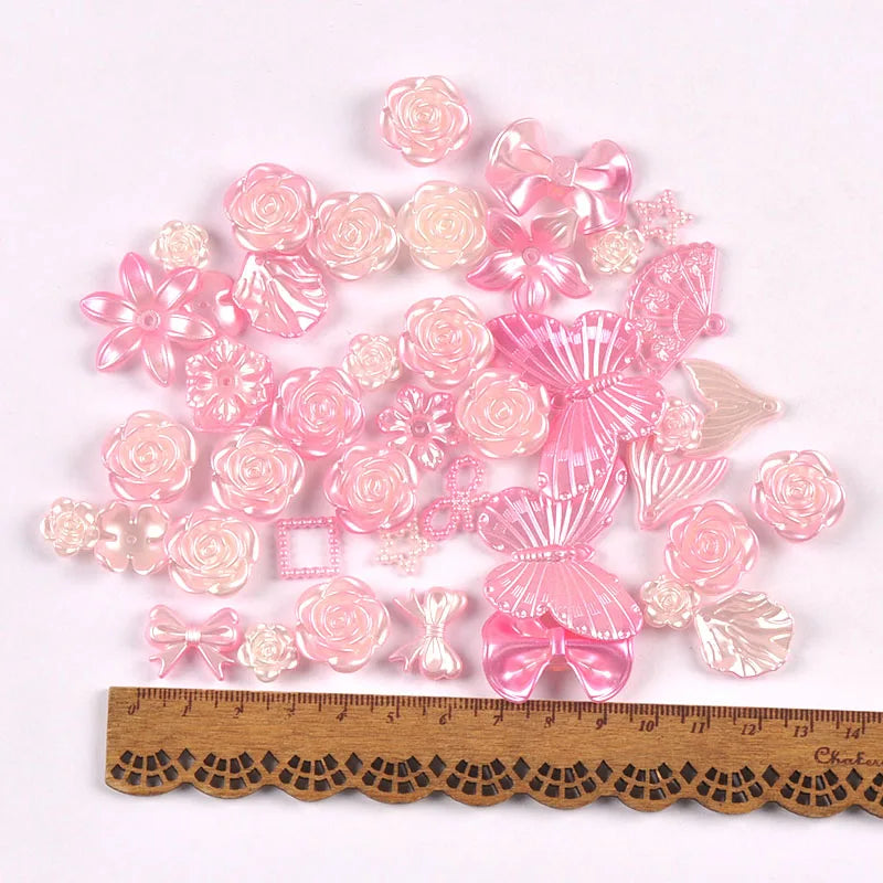 50g 1-4cm 8Colors Flower/Mermaid Mixed Resin Cabochons Embellishments Flatback DIY Crafts Making Jewerly Handmade Decor c4121 Qme 8